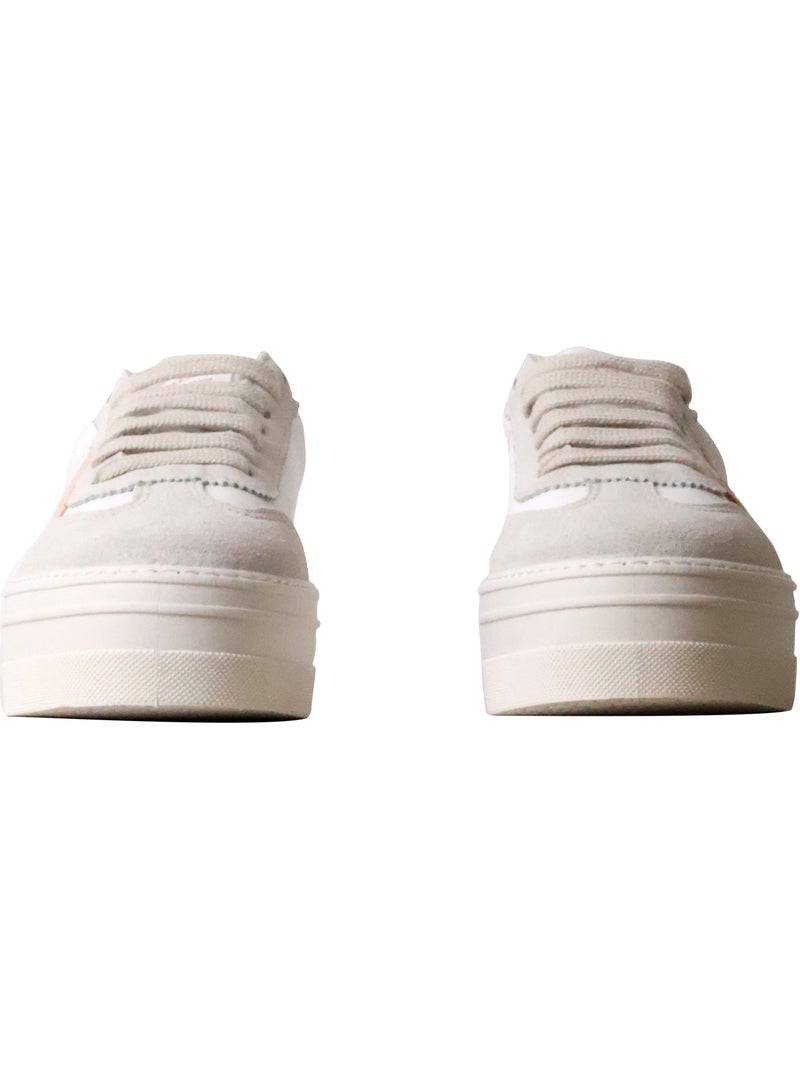 Basket Cuir Victoria Beige - Kiabi