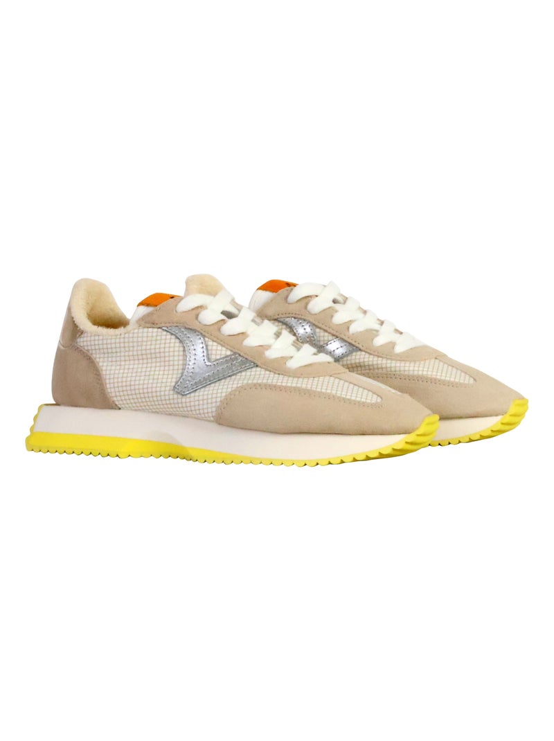 Basket Cuir Victoria Beige - Kiabi