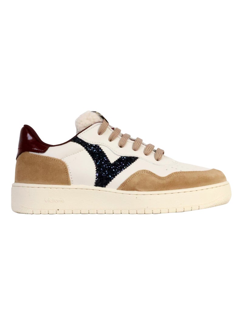 Basket Cuir Victoria Beige - Kiabi