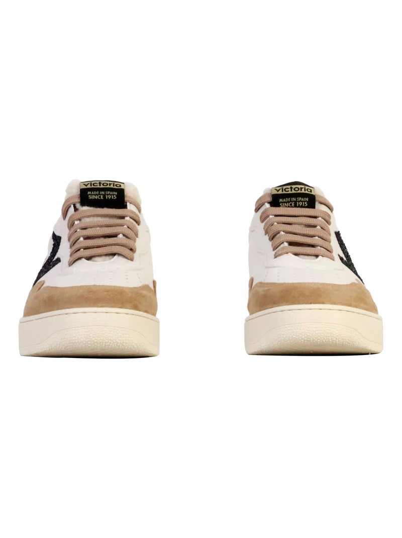 Basket Cuir Victoria Beige - Kiabi