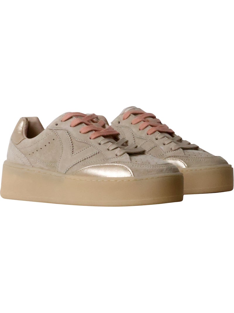 Basket Cuir Victoria Beige - Kiabi