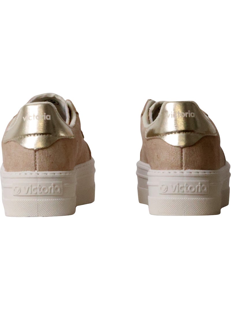 Basket Cuir Victoria Blanc Doré - Kiabi