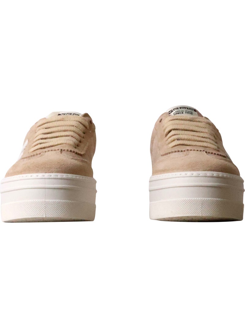Basket Cuir Victoria Blanc Doré - Kiabi