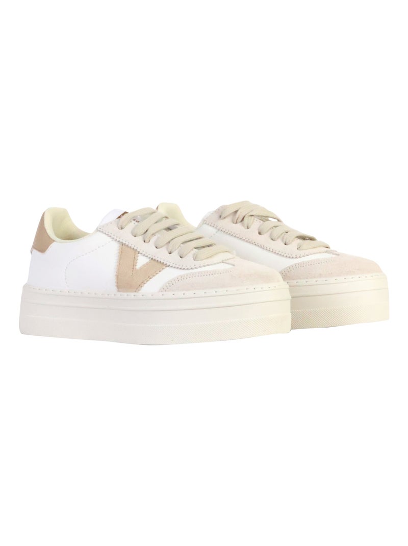 Basket Cuir Victoria Blanc - Kiabi