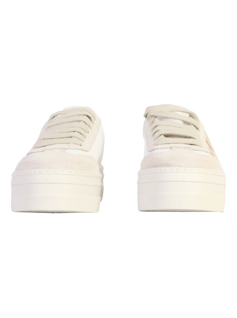 Basket Cuir Victoria Blanc - Kiabi