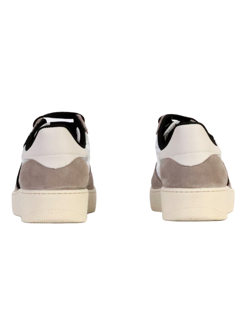 Basket Cuir Victoria Blanc Gris Noir - Kiabi