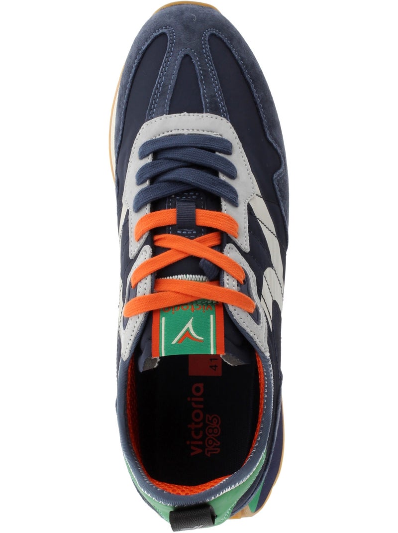 Basket Cuir Victoria Bleu - Kiabi