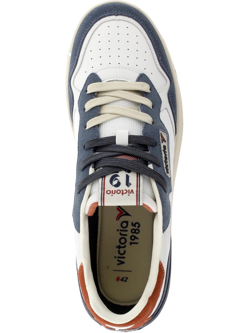 Basket Cuir Victoria Bleu - Kiabi