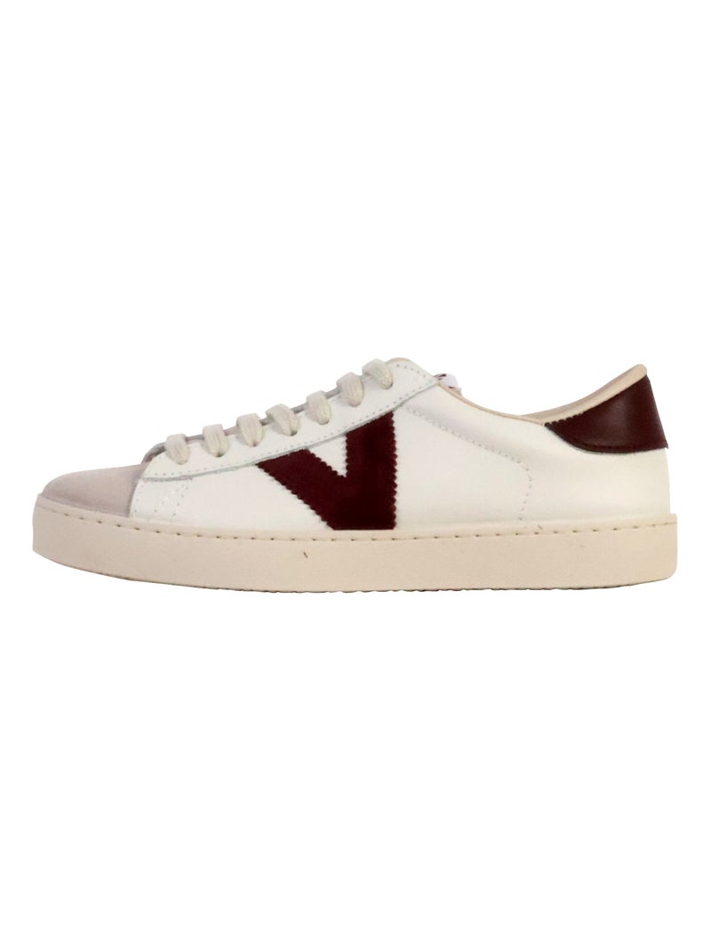 Basket Cuir Victoria Bordeaux - Kiabi