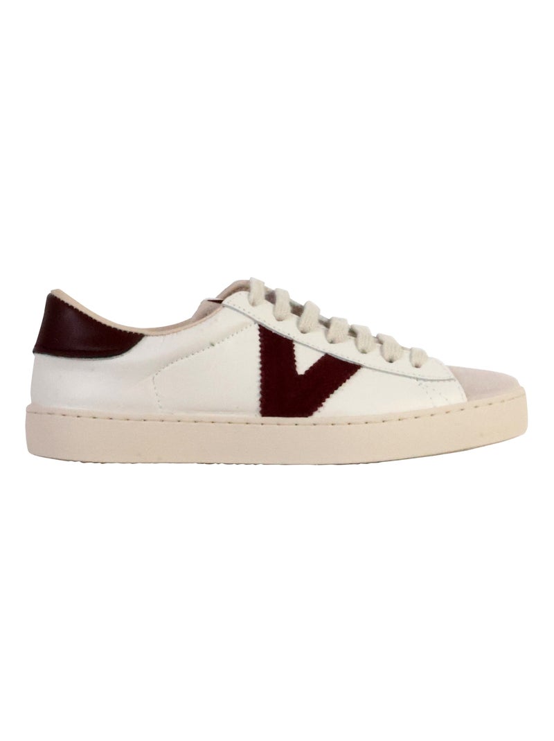 Basket Cuir Victoria Bordeaux - Kiabi