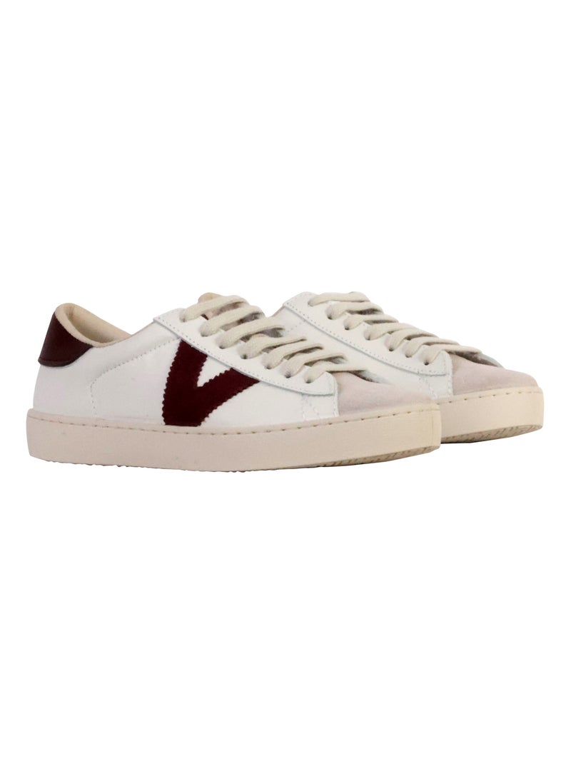 Basket Cuir Victoria Bordeaux - Kiabi