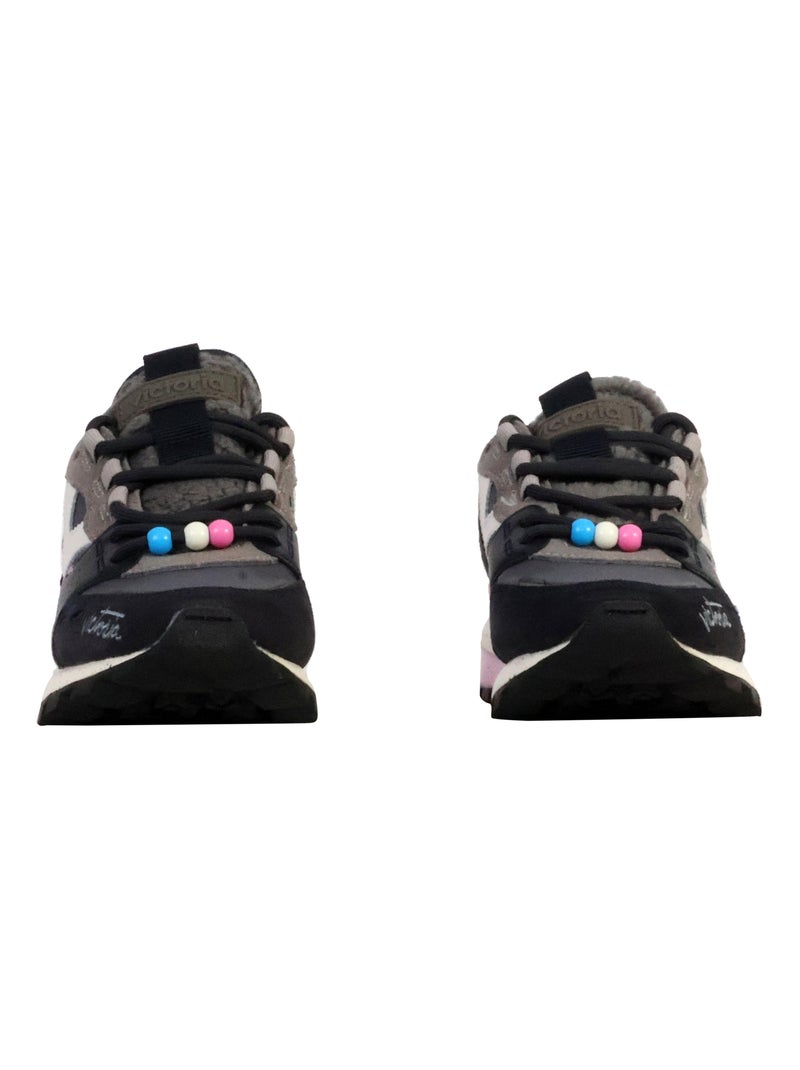 Basket Cuir Victoria gris anthracite - Kiabi