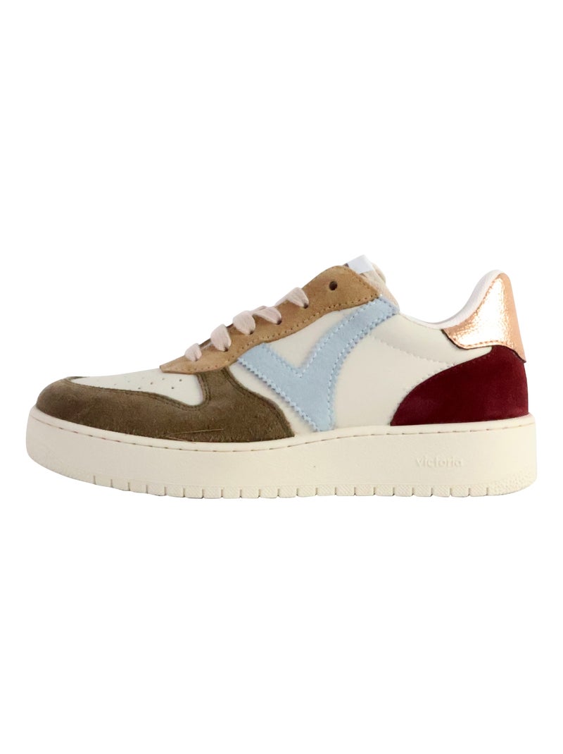 Basket Cuir Victoria Kaki - Kiabi