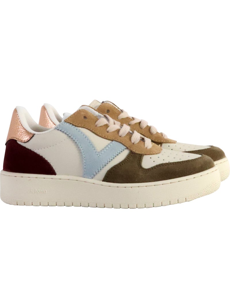 Basket Cuir Victoria Kaki - Kiabi