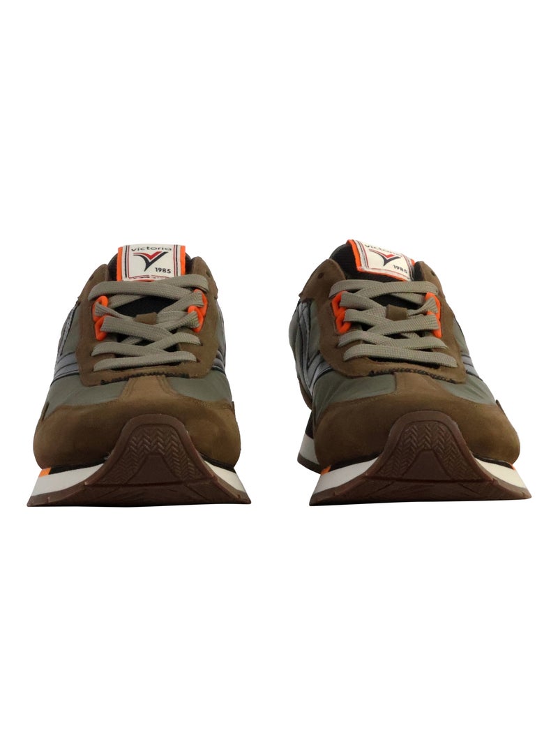 Basket Cuir Victoria Kaki - Kiabi