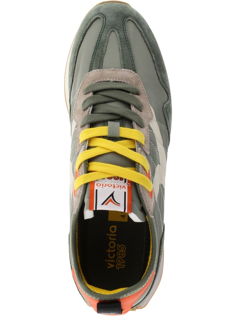 Basket Cuir Victoria Kaki - Kiabi