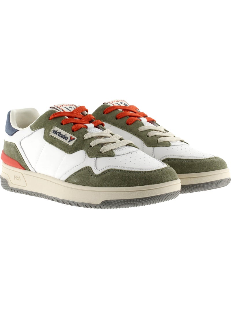 Basket Cuir Victoria Kaki - Kiabi