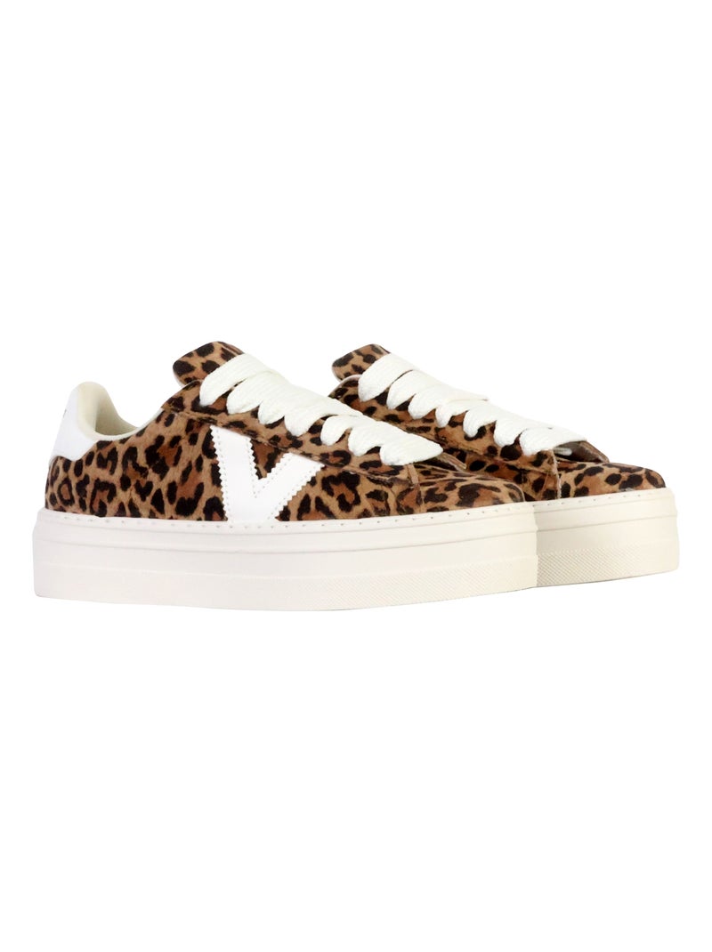 Basket Cuir Victoria Marron - Kiabi