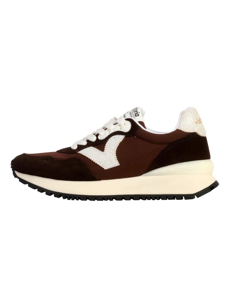 Basket Cuir Victoria Viento Nylon Marron - Kiabi