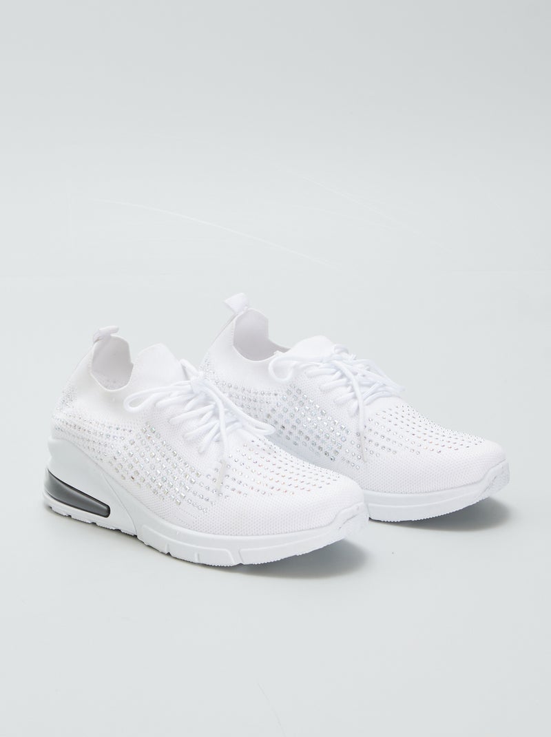 Basket de sport à strass Blanc - Kiabi