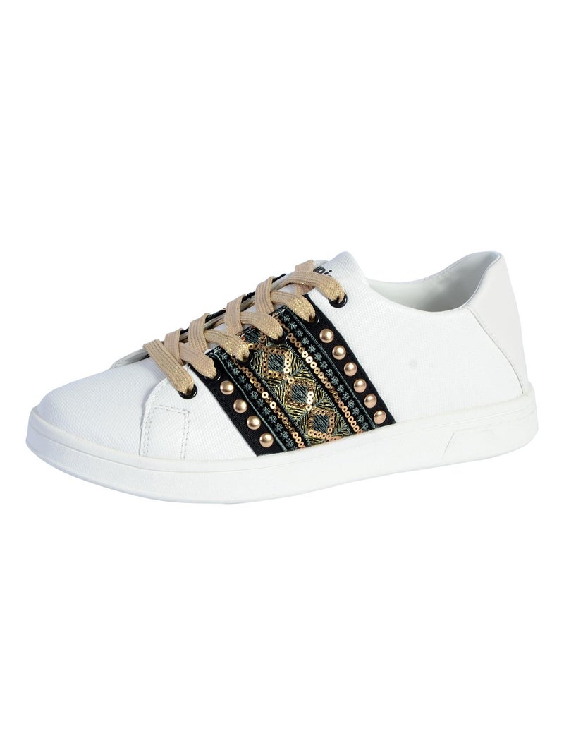 Basket Desigual Cosmic Exotic Gold Blanc - Kiabi