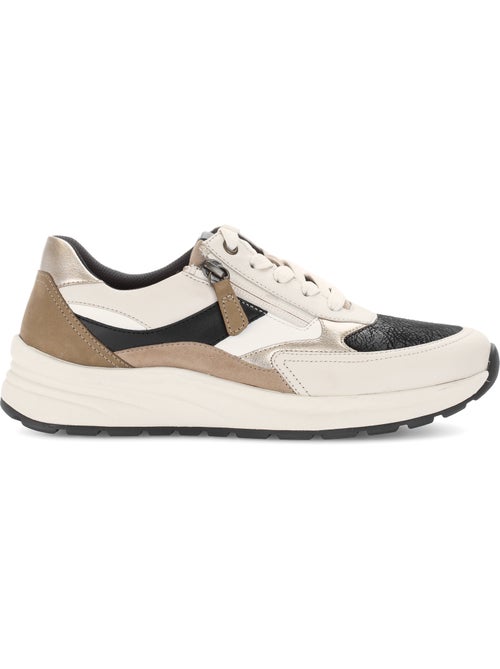 Basket en cuir et textile (adaptée Hallux Valgus) - Kiabi