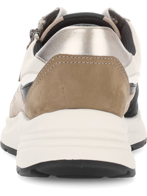 Basket en cuir et textile (adaptée Hallux Valgus) - Kiabi