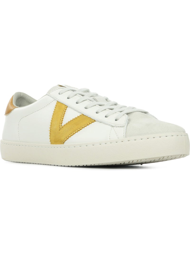 Basket en Cuir Victoria. Blanc - Kiabi