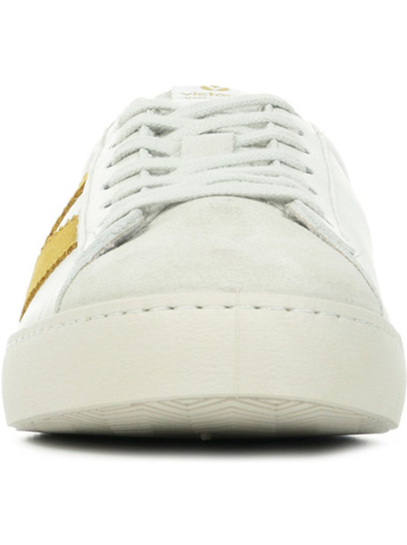 Basket en Cuir Victoria. Blanc - Kiabi