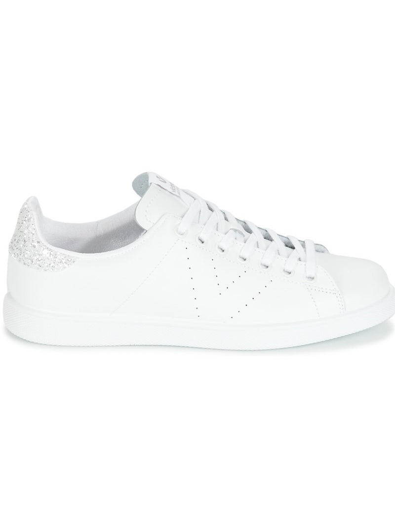 Basket en Cuir Victoria. Blanc - Kiabi