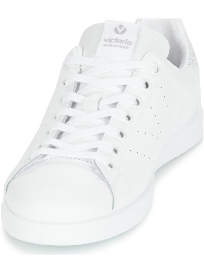Basket en Cuir Victoria. Blanc - Kiabi