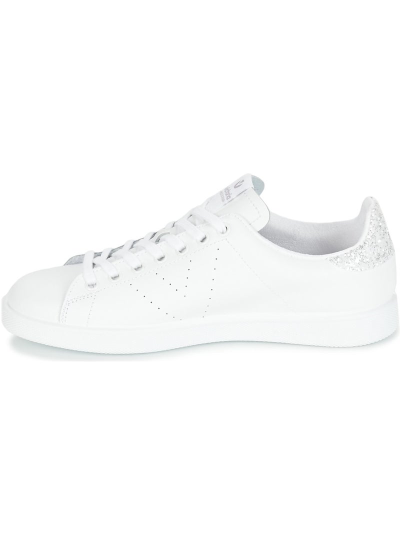 Basket en Cuir Victoria. Blanc - Kiabi