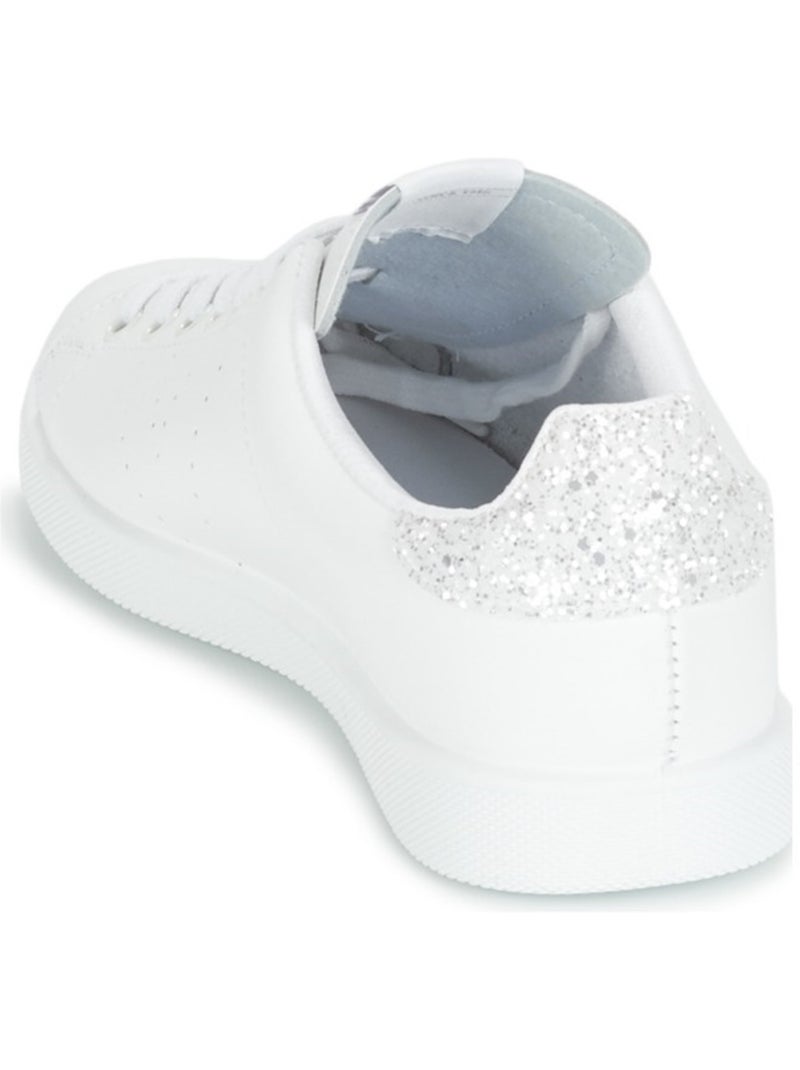 Basket en Cuir Victoria. Blanc - Kiabi