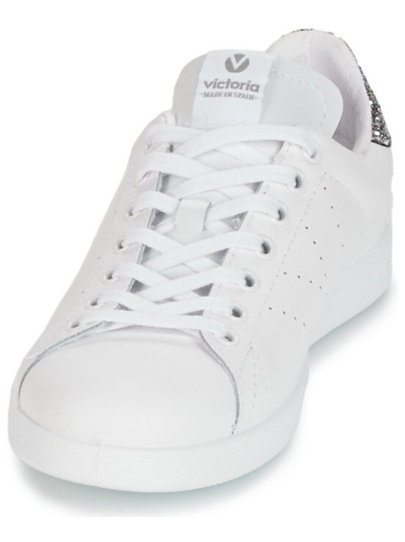 Basket en Cuir Victoria. Gris - Kiabi