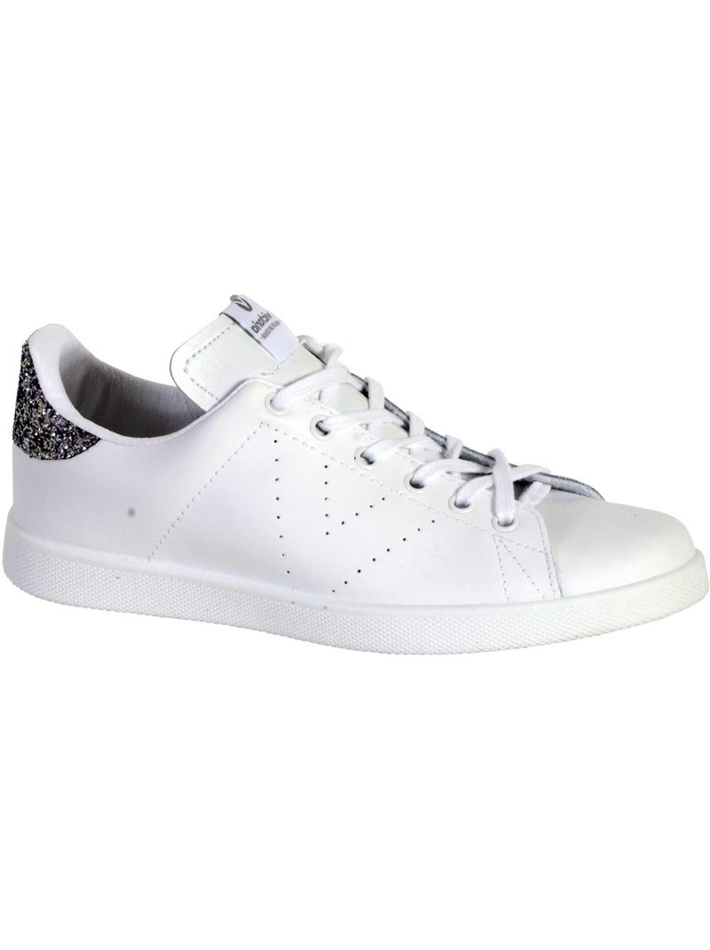 Basket en cuir victoria. Gris - Kiabi