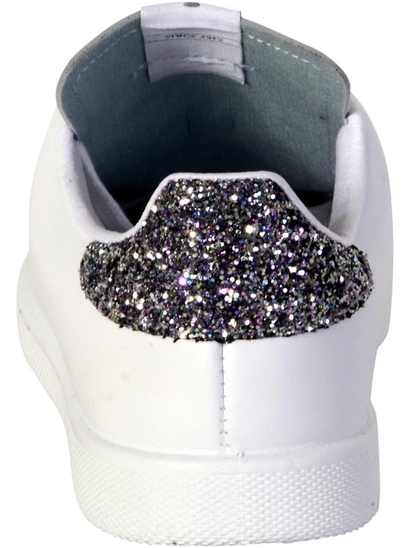 Basket en cuir victoria. Gris - Kiabi