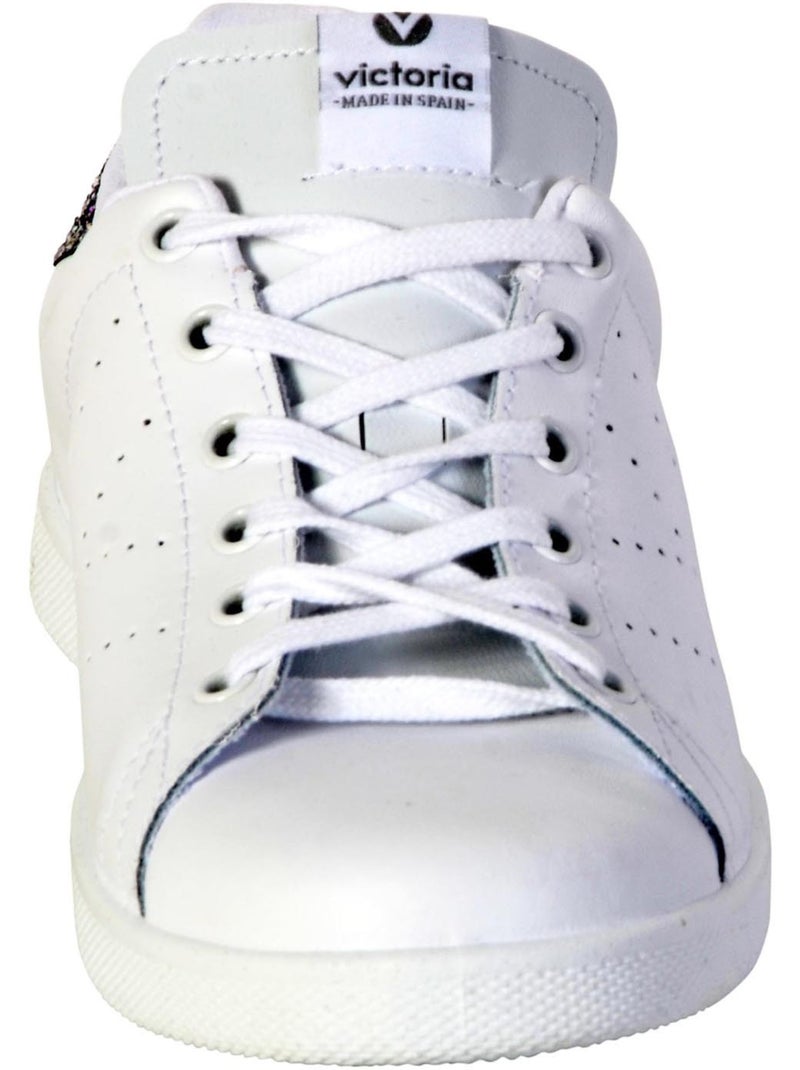 Basket en cuir victoria. Gris - Kiabi