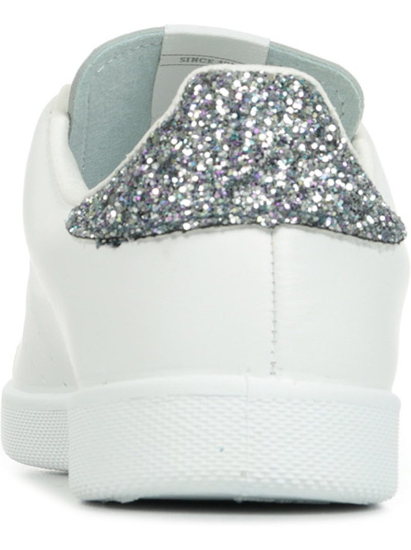 Basket en cuir victoria. Gris - Kiabi
