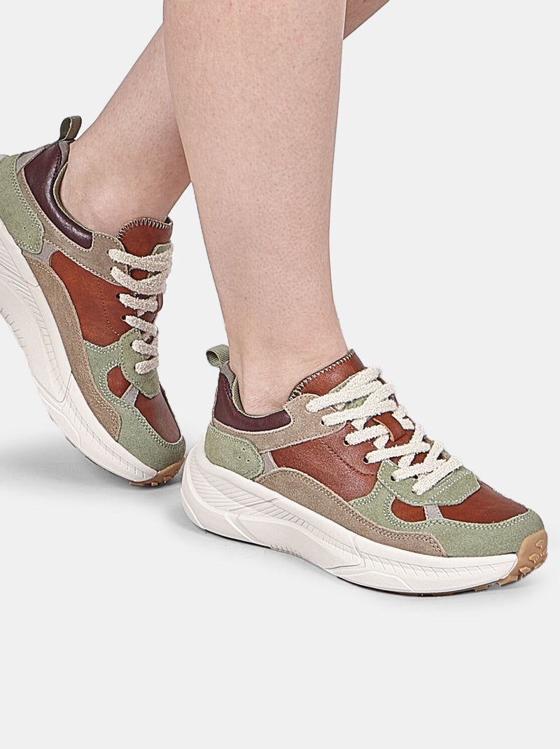 Basket en daim  Bata Vert - Kiabi