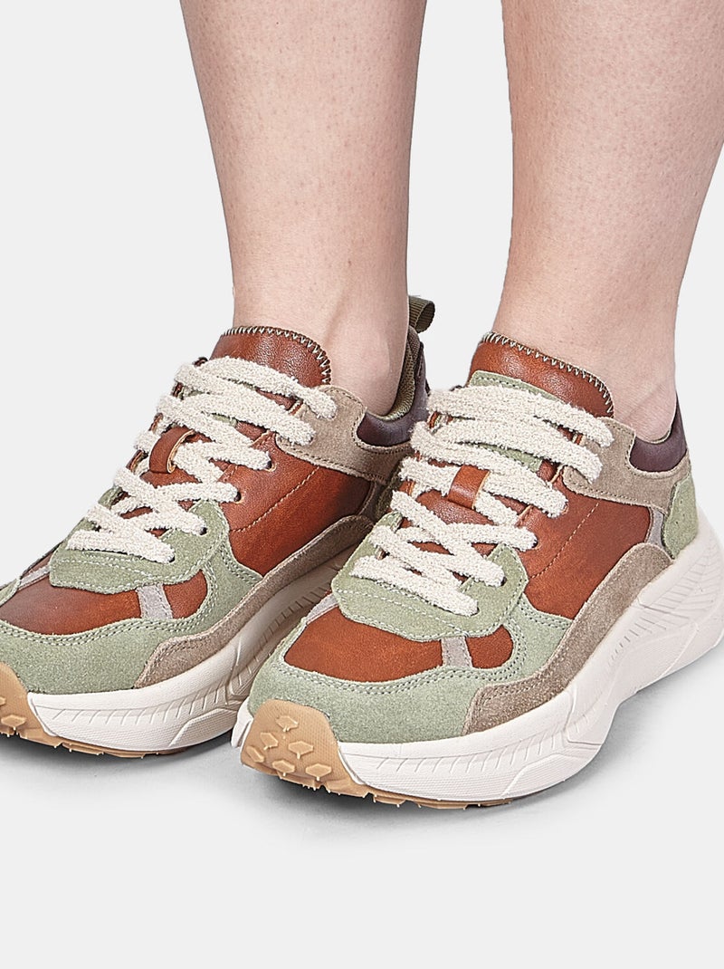 Basket en daim  Bata Vert - Kiabi