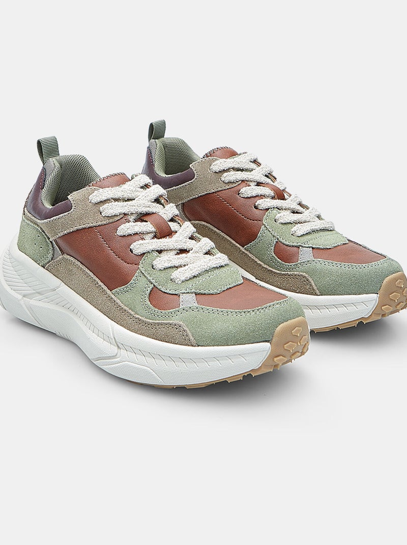 Basket en daim  Bata Vert - Kiabi