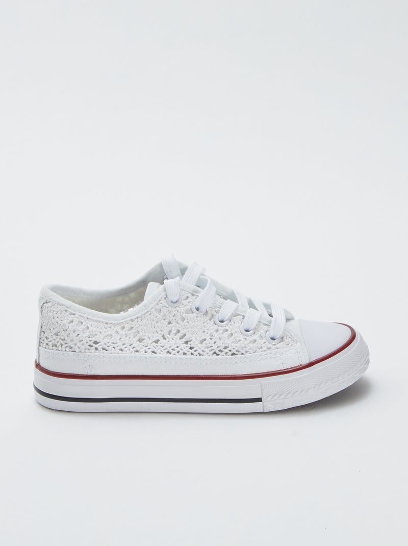 Basket en toile unie Blanc - Kiabi