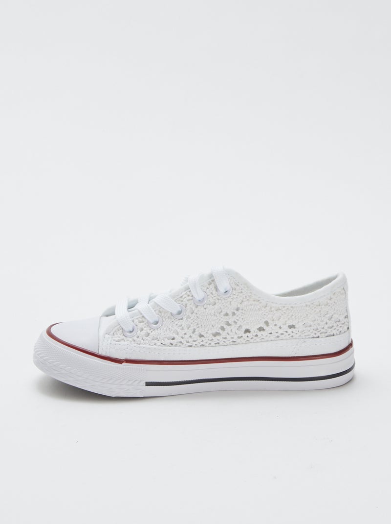 Basket en toile unie Blanc - Kiabi