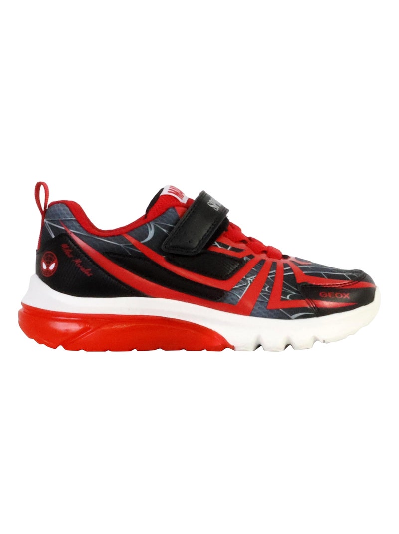 Basket Enfant à Scratch Geox Ciberdron Noir Rouge - Kiabi