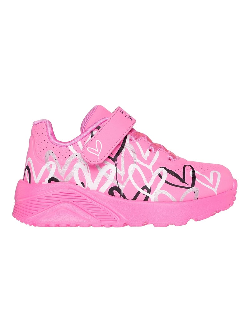 Basket Enfant à Scratch Skechers Uno Lite-Love Levitate Rose - Kiabi