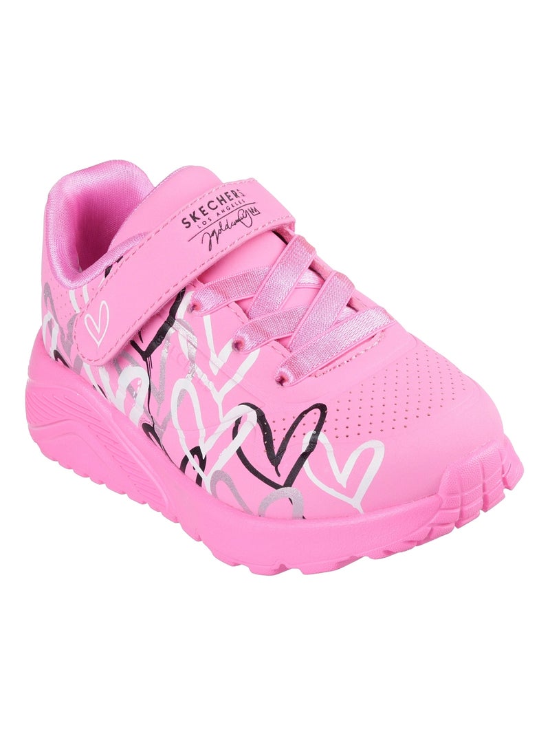 Basket Enfant à Scratch Skechers Uno Lite-Love Levitate Rose - Kiabi