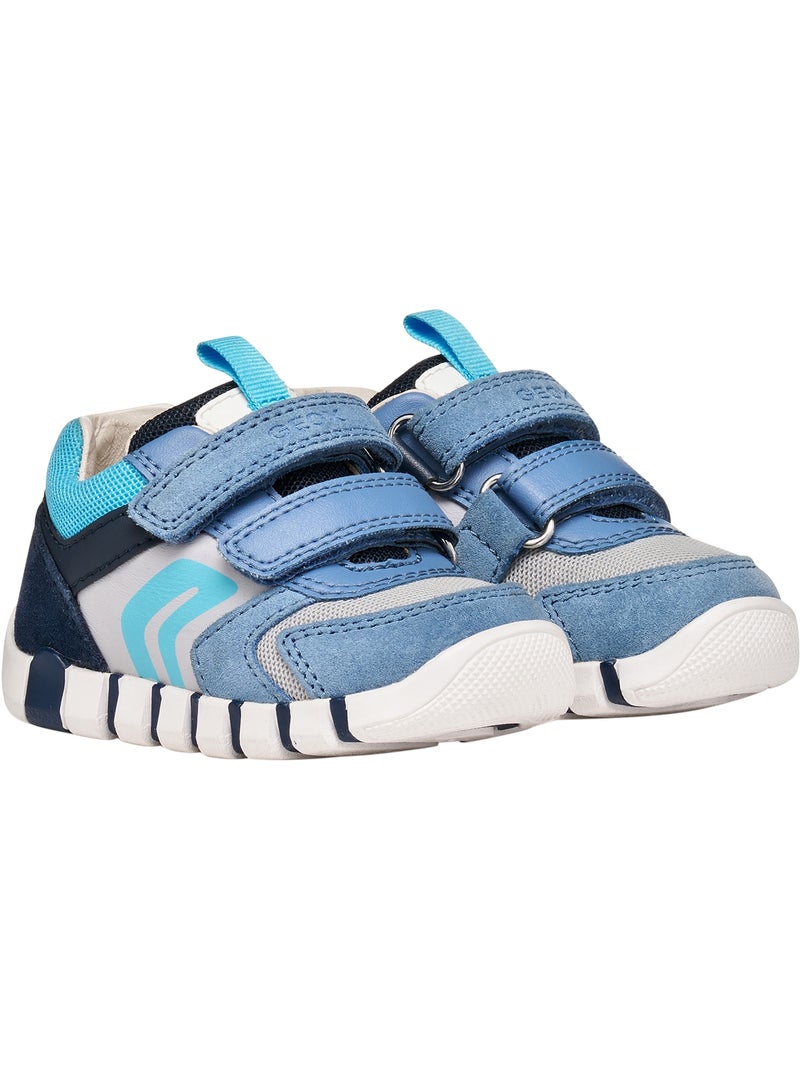 Basket Enfant Cuir Geox Lupidoo B.D Suede Mesh Bleu - Kiabi