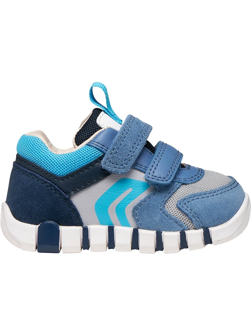 Basket Enfant Cuir Geox Lupidoo B.D Suede Mesh Bleu - Kiabi