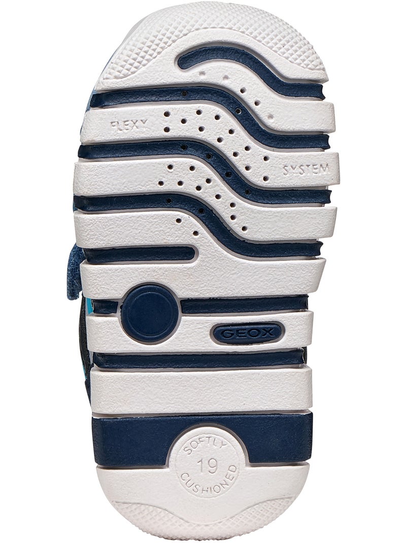 Basket Enfant Cuir Geox Lupidoo B.D Suede Mesh Bleu - Kiabi