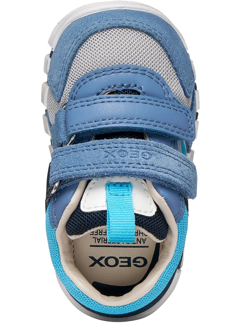 Basket Enfant Cuir Geox Lupidoo B.D Suede Mesh Bleu - Kiabi